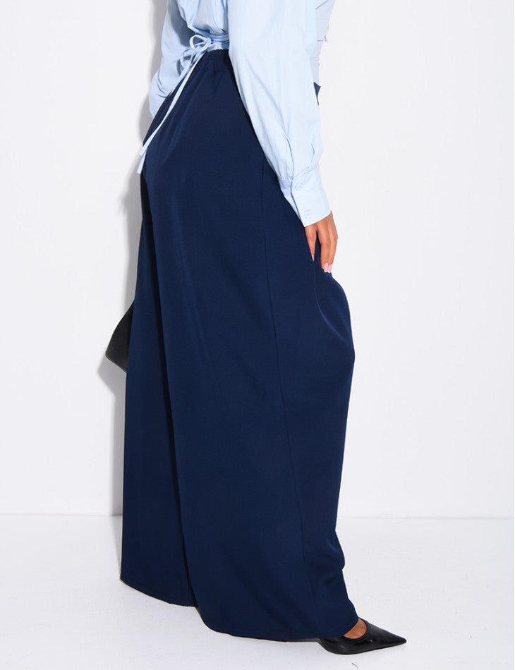 Pantalon de tailleur coupe large effet bouffant