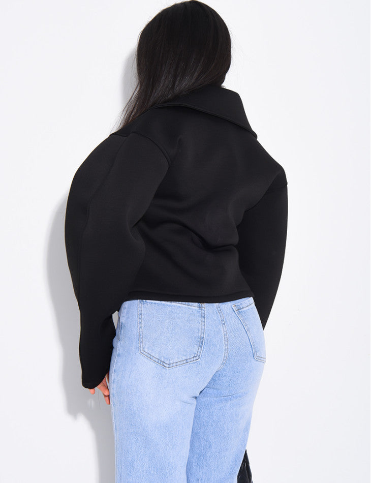 Veste courte en néoprène cintrée