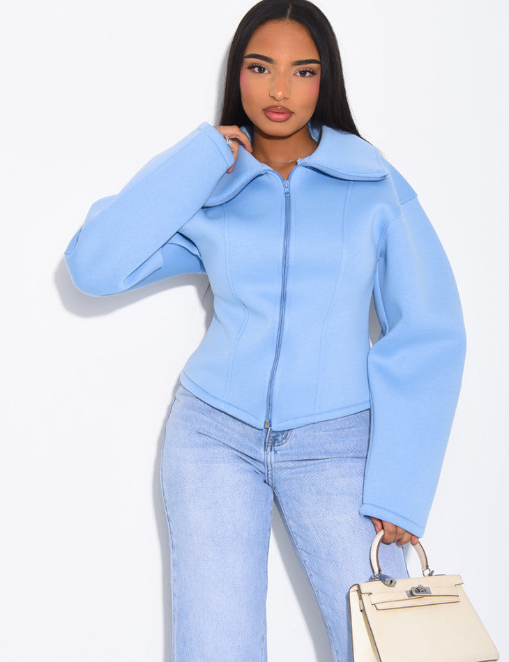 Veste courte en néoprène cintrée