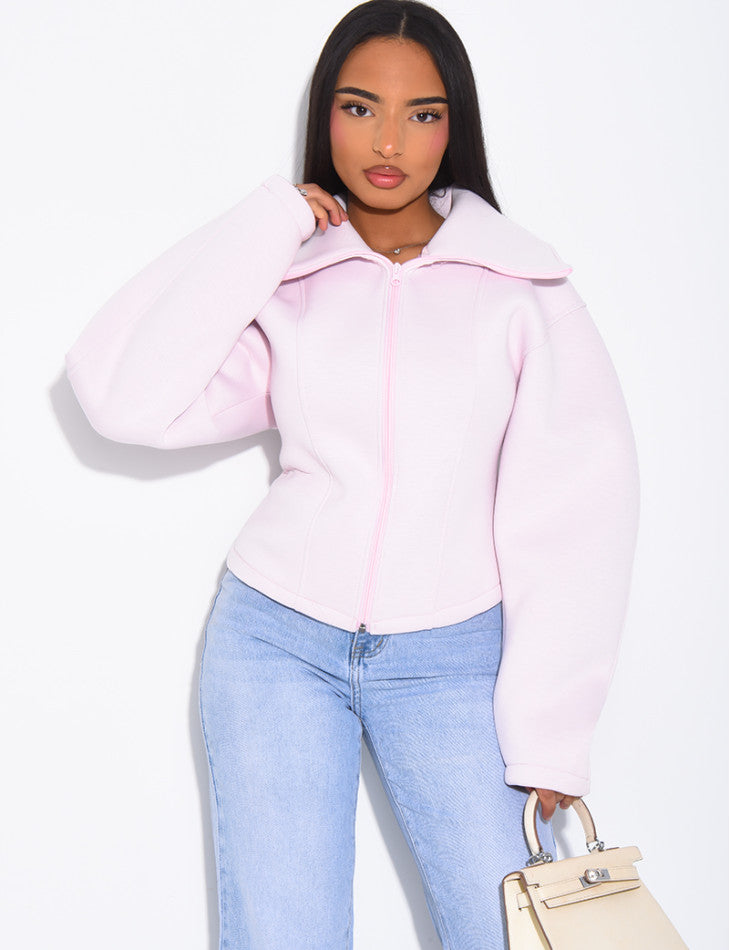 Veste courte en néoprène cintrée