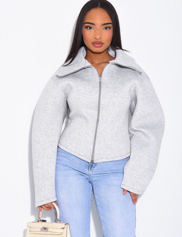 Veste courte en néoprène cintrée